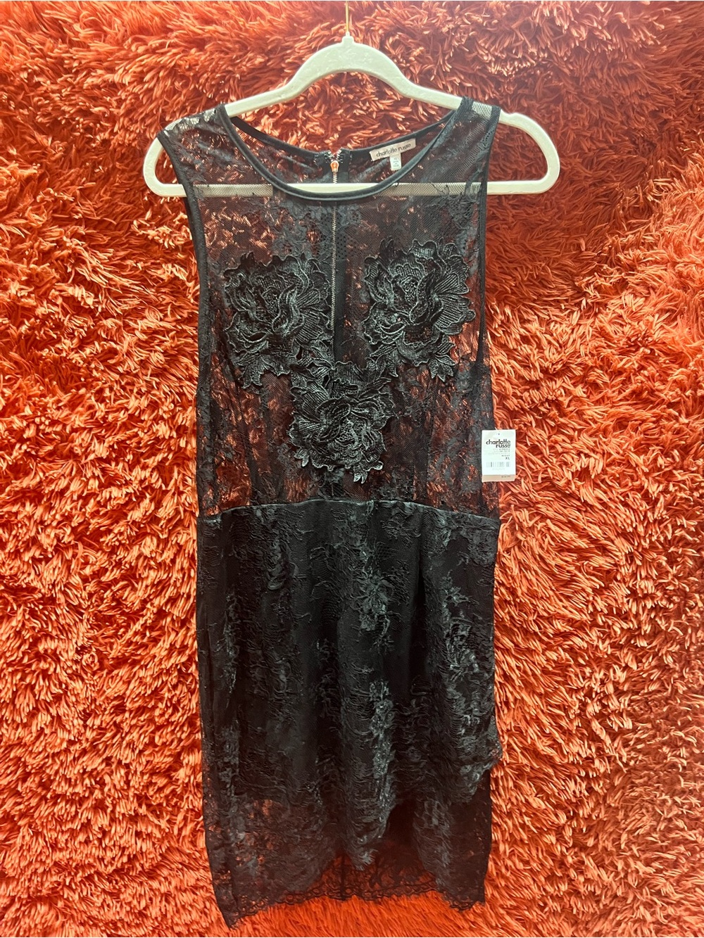 Charlotte Russe Floral Lace Appliqué Sleeveless Dress Size XL NWT